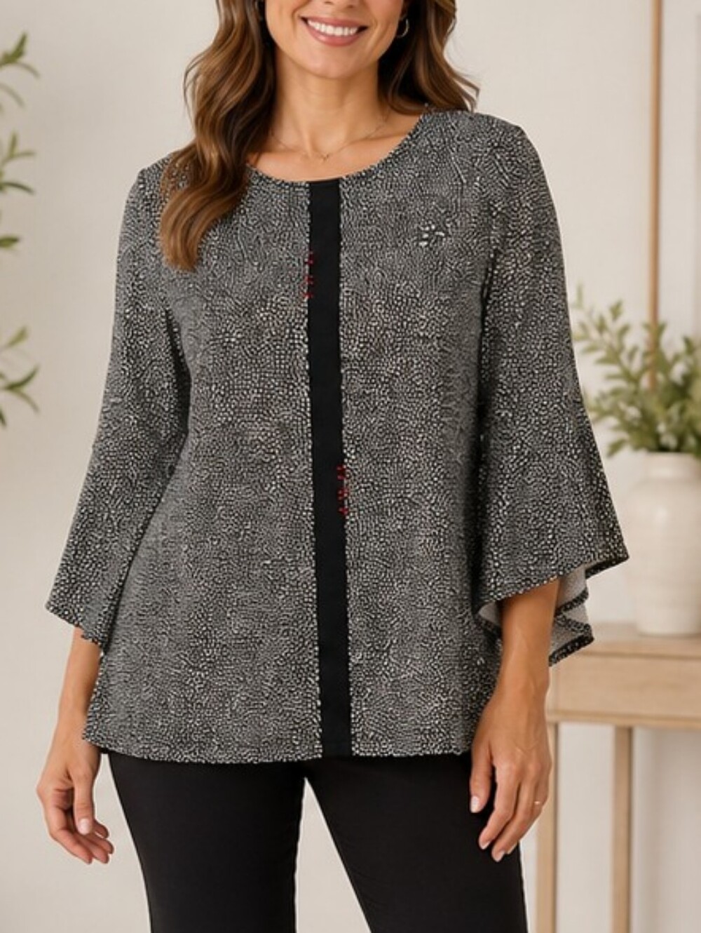 TERRA SJ Apparel Women's Printed Bell Sleeve Tunic Top – Size Small – NWT